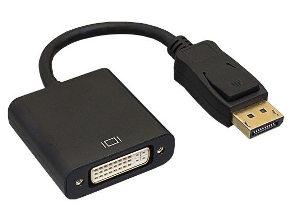 DisplayPort to DVI Adapter with Secure Latch, Male to Female, 1080p@60Hz, Black DisplayPort to DVI Adapter with Secure Latch, Male to Female, 1080p@60Hz, Black