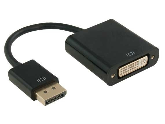 DisplayPort to DVI Adapter without Latch, Male to Female, 1080p@60Hz, Black DisplayPort to DVI Adapter without Latch, Male to Female, 1080p@60Hz, Black