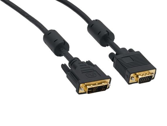 5m DVI-A Male to VGA HD15 Male Analog Video Cable, Gold Platedd 5m DVI-A Male to VGA HD15 Male Analog Video Cable, Gold Platedd