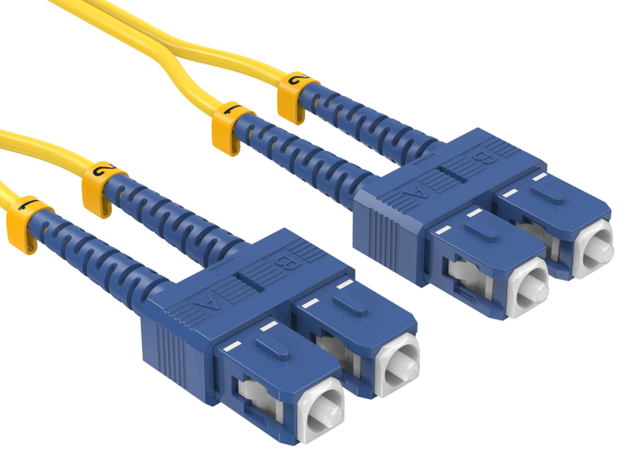 1m OS2 SC to SC UPC Duplex Corning Fiber Optic Cable SingleMode 9/125 OFNR Rated, Yellow 1m OS2 SC to SC UPC Duplex Corning Fiber Optic Cable SingleMode 9/125 OFNR Rated, Yellow