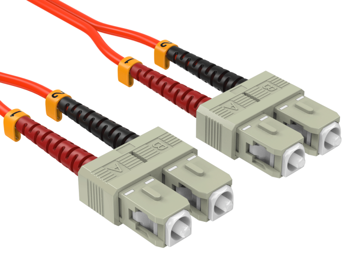 10m OM1 SC to SC UPC Duplex Corning Fiber Optic Cable MultiMode 62.5/125 OFNR Rated, Orange 10m OM1 SC to SC UPC Duplex Corning Fiber Optic Cable MultiMode 62.5/125 OFNR Rated, Orange