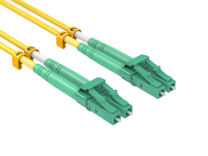 2m OS2 LC/APC TO LC/APC Duplex Corning Fiber Optic Cable Single-Mode 9/125 LSZH/OFNR Rated, Yellow 2m OS2 LC/APC TO LC/APC Duplex Corning Fiber Optic Cable Single-Mode 9/125 LSZH/OFNR Rated, Yellow