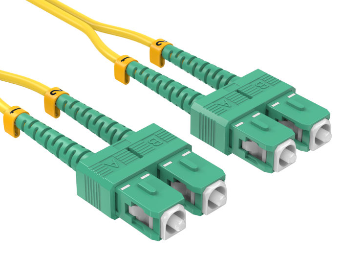 1m OS2 SC/APC TO SC/APC Duplex Corning Fiber Optic Cable Single-Mode 9/125 LSZH/OFNR Rated, Yellow 1m OS2 SC/APC TO SC/APC Duplex Corning Fiber Optic Cable Single-Mode 9/125 LSZH/OFNR Rated, Yellow