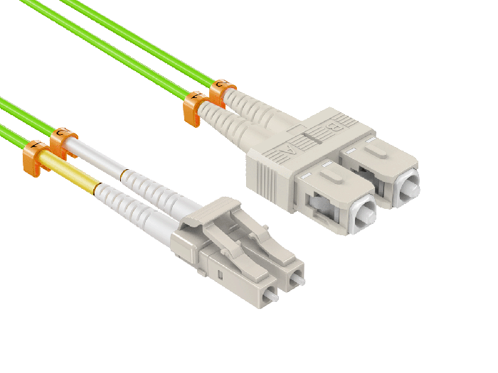 15m OM5 LC to SC UPC Duplex Corning Fiber Optic Cable Wide Band Multimode Fiber 50/125 LSZH/OFNR Rated, Lime Green 15m OM5 LC to SC UPC Duplex Corning Fiber Optic Cable Wide Band Multimode Fiber 50/125 LSZH/OFNR Rated, Lime Green