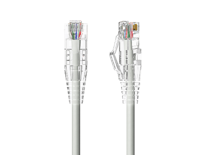 Slim Cat6a 28AWG UTP Ethernet Network Patch Cable, Gray