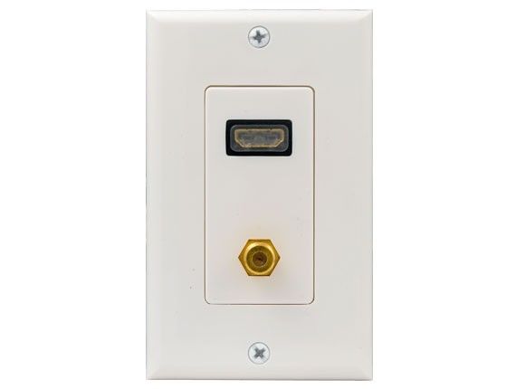HDMI + Coax F-Connector Combo Wall Plate HDMI + Coax F-Connector Combo Wall Plate