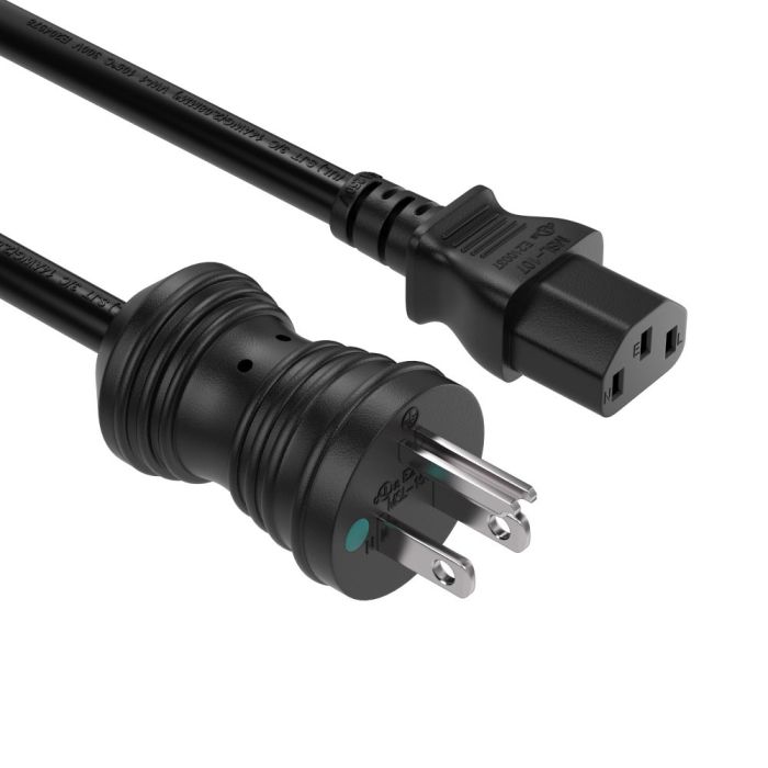 25ft NEMA 5-15P to C13 Hospital Grade Power Cord 14AWG 15A/125V SJT, Black 25ft NEMA 5-15P to C13 Hospital Grade Power Cord 14AWG 15A/125V SJT, Black