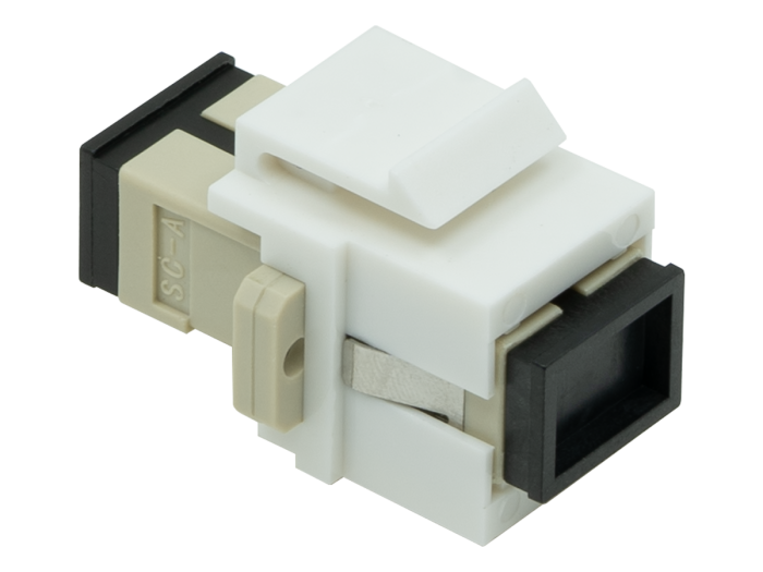 SC to SC Female Simplex SingleMode Fiber Optic Keystone Jack Network Coupler, W/ Mounting Ear SC to SC Female Simplex SingleMode Fiber Optic Keystone Jack Network Coupler, W/ Mounting Ear
