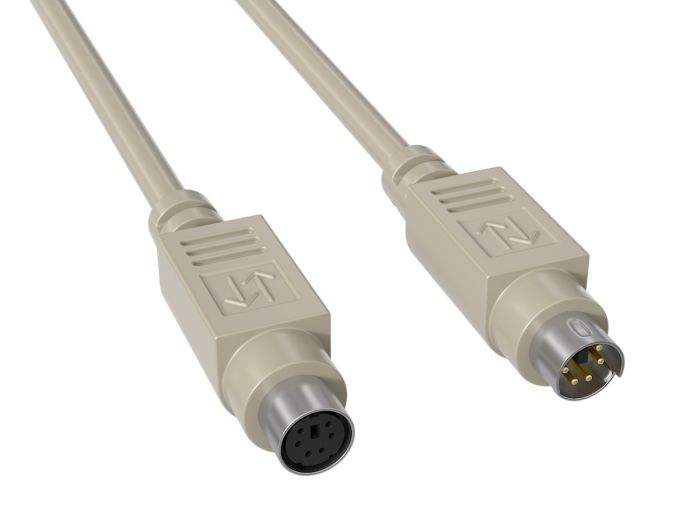 10ft Mini-DIN6 Male to Female PS/2 Keyboard/Mouse Extension Cable, Beige 10ft Mini-DIN6 Male to Female PS/2 Keyboard/Mouse Extension Cable, Beige