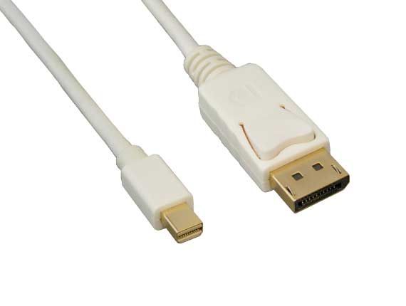 6ft Mini DisplayPort to DisplayPort Cable with Secure Latch, 4K @60Hz, 32AWG, White