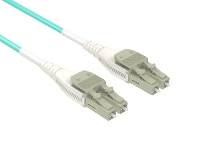 2m OM3 LC/LC Uniboot Duplex Corning Fiber Optic Cable Multimode 50/125 OFNR Rated, Aqua 2m OM3 LC/LC Uniboot Duplex Corning Fiber Optic Cable Multimode 50/125 OFNR Rated, Aqua