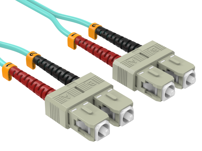 3m OM3 SC/SC Duplex Corning Fiber Optic Cable Multimode 50/125 LSZH/OFNR Rated, Aqua