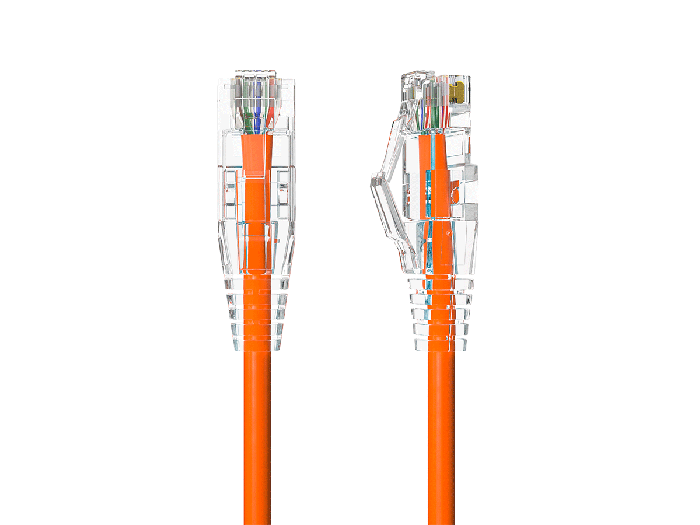 Slim Cat6 28AWG UTP Ethernet Network Patch Cable Snagless, Orange Slim Cat6 28AWG UTP Ethernet Network Patch Cable Snagless, Orange