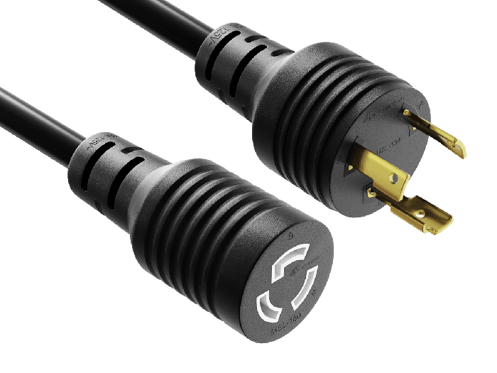 25ft NEMA L5-15P to L5-15R Locking Power Extension Cord 14AWG 15A/125V SJT, Black 25ft NEMA L5-15P to L5-15R Locking Power Extension Cord 14AWG 15A/125V SJT, Black