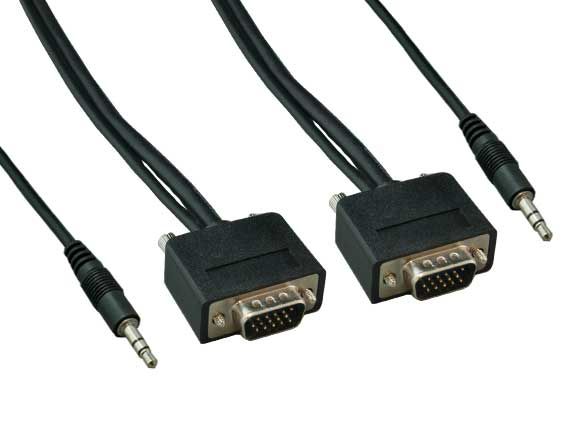 Slim SVGA HD15 M/M Monitor Cable with Stereo Audio Slim SVGA HD15 M/M Monitor Cable with Stereo Audio