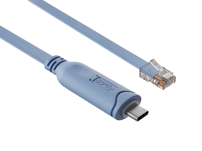 10FT Cisco Console Cable USB-C to RJ45 8P8C Flat Serial Console Cable, Blue 10FT Cisco Console Cable USB-C to RJ45 8P8C Flat Serial Console Cable, Blue