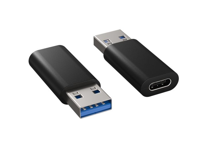 USB-C Female to USB-A Male Adapter USB 3.2 Gen2, 10Gbps, Black USB-C Female to USB-A Male Adapter USB 3.2 Gen2, 10Gbps, Black