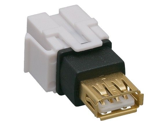 USB 2.0 A Female to A Female Keystone Jack, Flush Type USB 2.0 A Female to A Female Keystone Jack, Flush Type