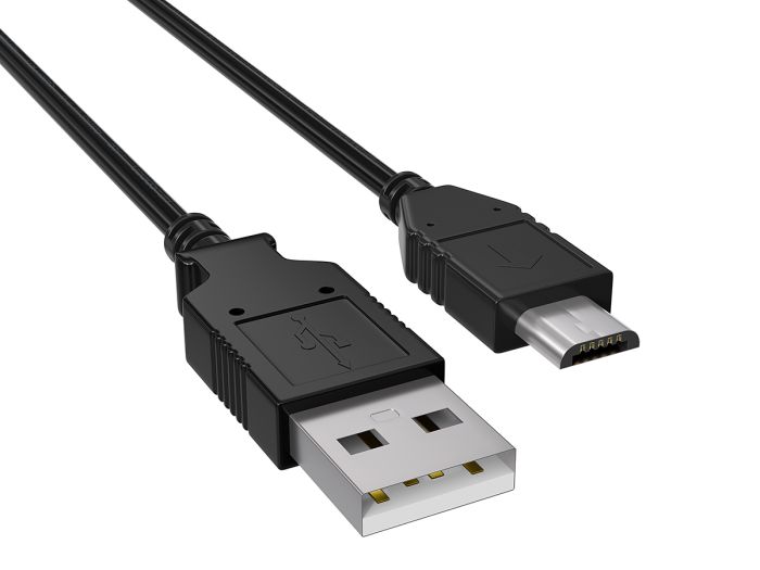 6ft USB 2.0 A Male to Micro B Male Cable, Black
