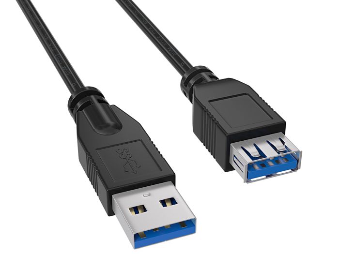 15ft USB 3.0 Type A Male to Female Extension Cable, SuperSpeed, Black