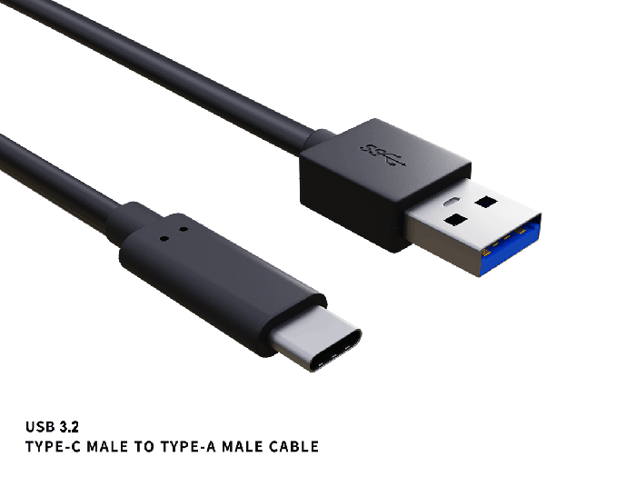 1m USB 3.2 Cable Gen 2x1 Type C to Type A Male to Male Cable, Up to 10 Gbps, Black 1m USB 3.2 Cable Gen 2x1 Type C to Type A Male to Male Cable, Up to 10 Gbps, Black