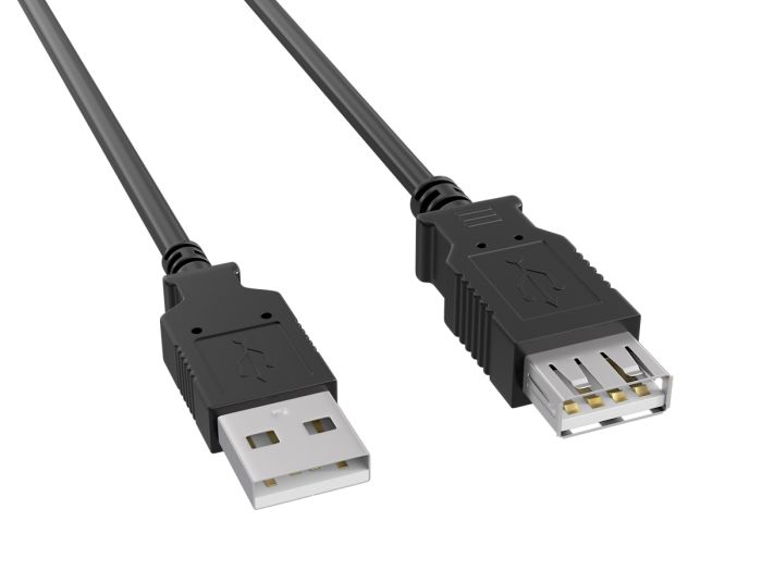 3ft USB 2.0 High-Speed Type A Male to Female Extension Cable, Black 3ft USB 2.0 High-Speed Type A Male to Female Extension Cable, Black