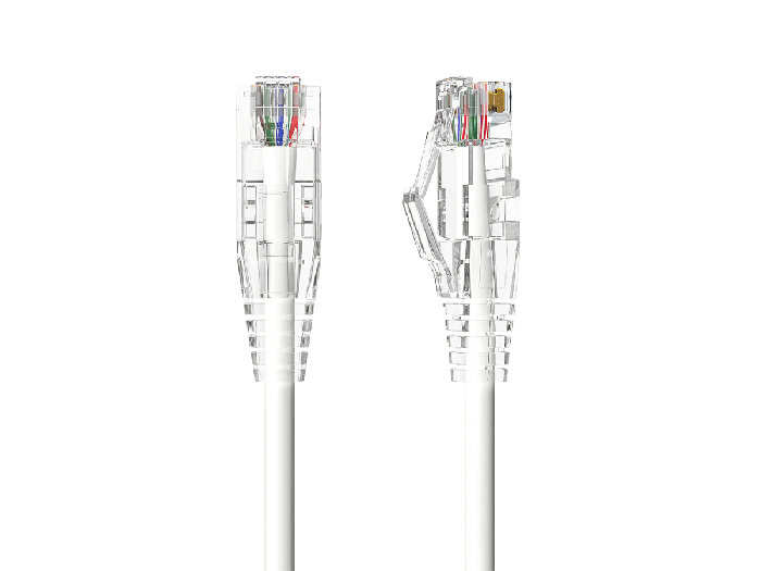 Slim Cat6 28AWG UTP Ethernet Network Patch Cable Snagless, White Slim Cat6 28AWG UTP Ethernet Network Patch Cable Snagless, White