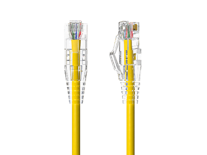 Slim Cat6 28AWG UTP Ethernet Network Patch Cable Snagless, Yellow Slim Cat6 28AWG UTP Ethernet Network Patch Cable Snagless, Yellow